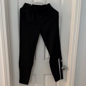 Adidas Kids Black Joggers with White Stripe